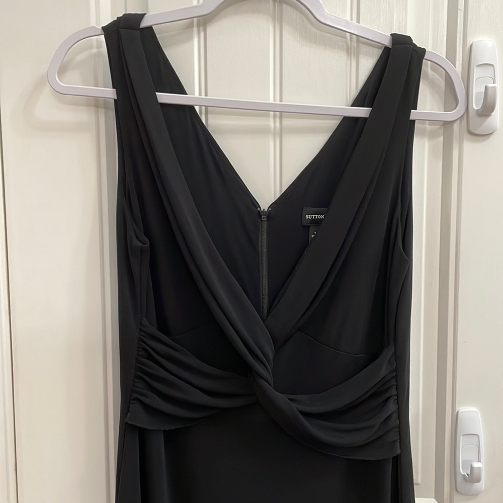 🎉Sutton Studio black twist front midi dress.  10 - Picture 2 of 6